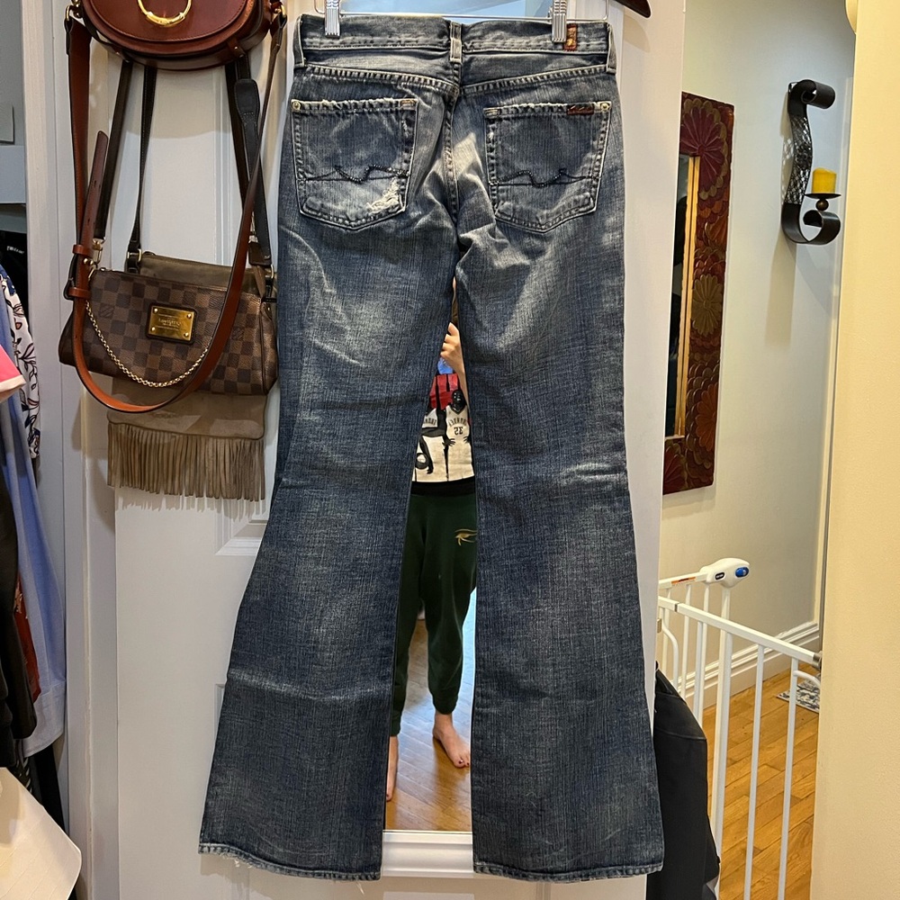 Vintage 7 for all Mankind flare jeans with Swarovski crystal embellishment